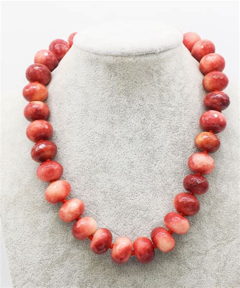 Red Jade Round Faceted 1216mm Necklace 17inch Wholesale Beads Nature