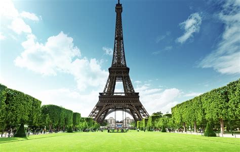 Wallpaper Summer Grass France Paris Eiffel Tower Paris France