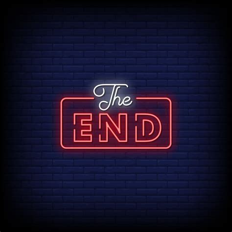 The End Neon Signs Style Text Vector 2262947 Vector Art At Vecteezy