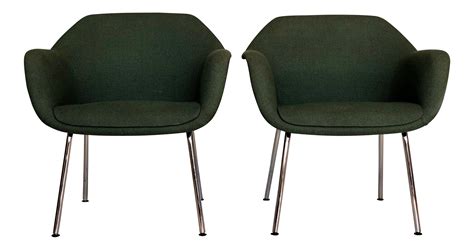 1960s mid century modern emerald green armchairs a pair green armchair chair and ottoman set