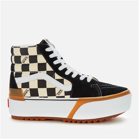 Vans Womens Sk8 Hi Stacked Checkerboard Hi Top Trainers Multitrue