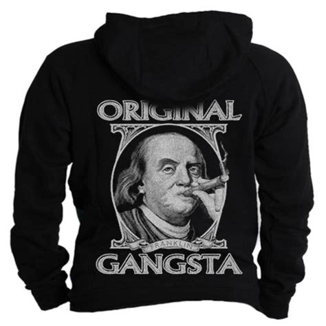 Adult Hoodie Benjamin Franklin Original Gangsta Etsy