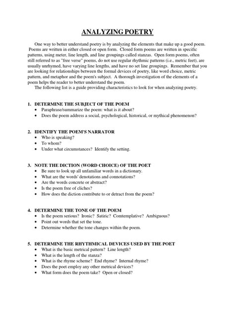 Analyzing Poetry | Metre (Poetry)