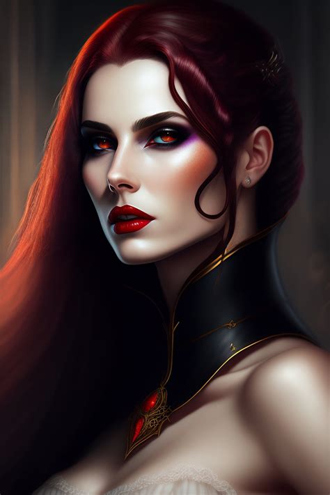 lexica female vampire dark fantasy dnd portrait pale skin dark lady