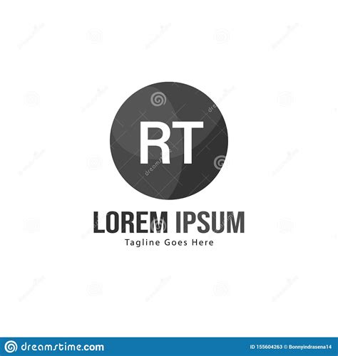 Initial Rt Logo Template With Modern Frame Minimalist Rt Letter Logo