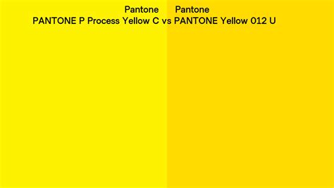 Pantone P Process Yellow C Vs Pantone Yellow U Side By Side Comparison