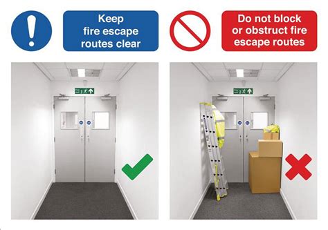 Keep Fire Escape Routes Clear Sign Order Online Morsafe