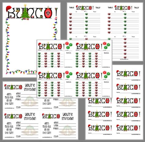 Free Christmas Bunco Printables Printable Templates