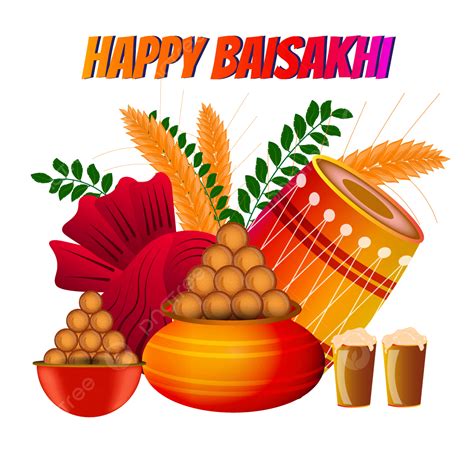 Happy Baisakhi Vector Png Images Happy Baisakhi Premium And Colorful