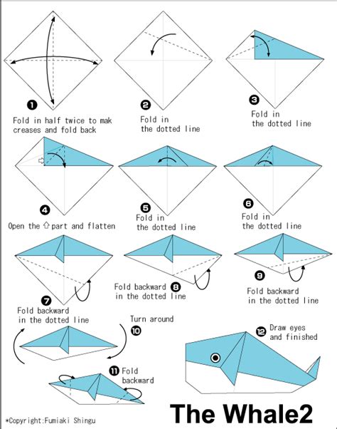 Simple Origami Whale Easy Origami Whale Craft For Kids Paper Craft