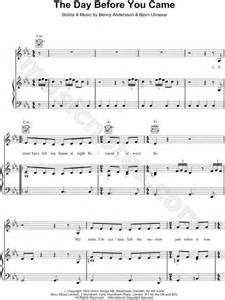 Abba The Day Before You Came Sheet Music In C Minor Download Print Sku Mn