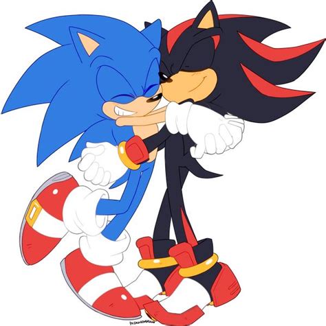 Comm Sonic And Shadow Hug By Drawloverlala On Deviantart In 2022