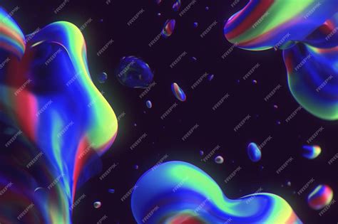 Premium Ai Image A Colorful Series Of Bubbles In A Black Background