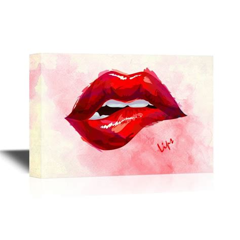 Wall26 Canvas Wall Art Sex Lips On Watercolor Style Background Giclee Print Gallery Wrap