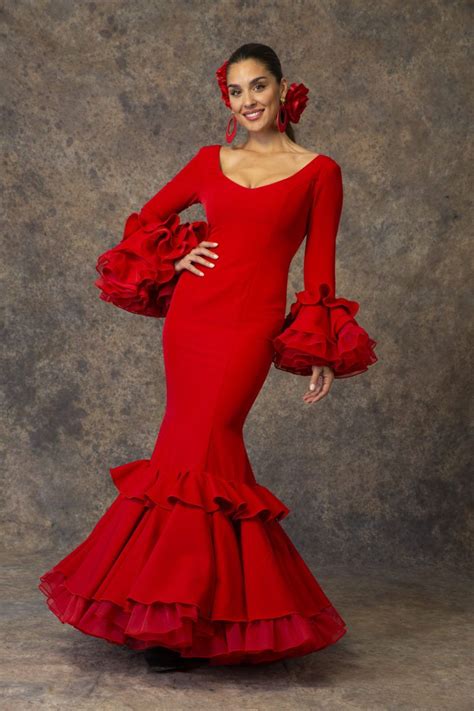 Traje De Flamenca Rojo De Aires De Feria Modelo Piropo Vestidos De