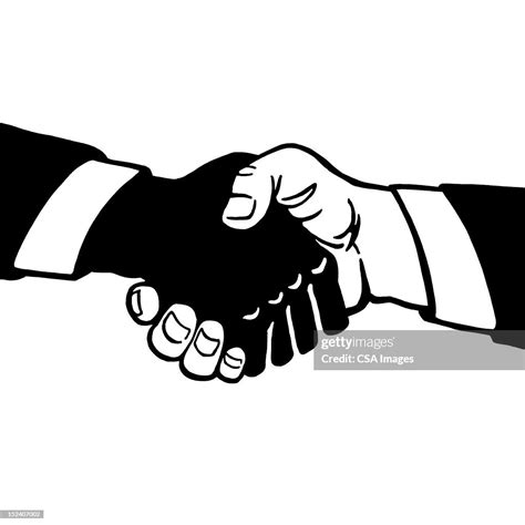 Black And White Handshake High Res Vector Graphic Getty Images