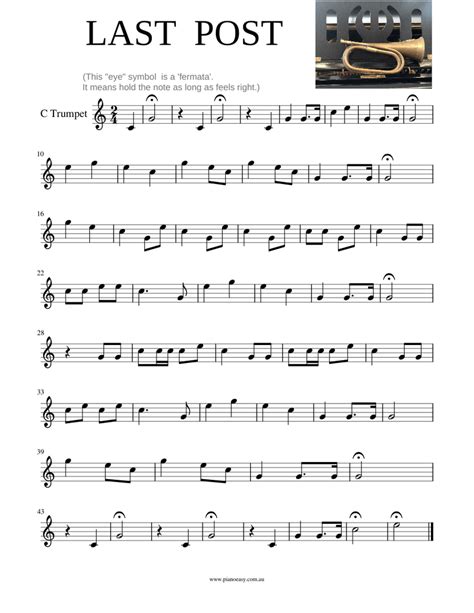 Last Post Sheet Music For Trumpet In C Solo