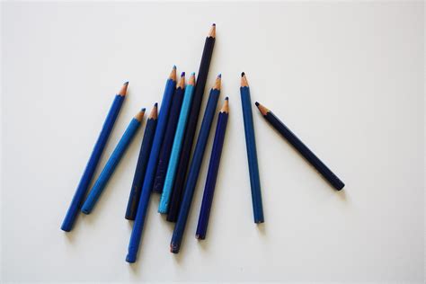 Fotos Gratis Escritura Lápiz Bolígrafo Color Azul Vistoso