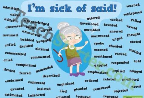 Sick of said. Other words you can use to replace | Teaching, Synonym ...