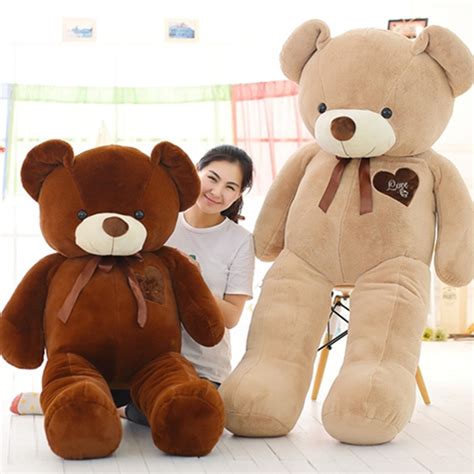 80cm100cm Large Teddy Bear Plush Toy Cute Huge Stuffed Soft Bear Wear