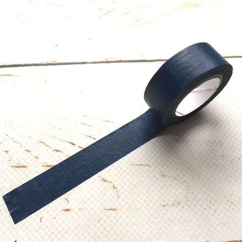 Navy Blue Washi Tape Blue Planner Crafting Tape Solid Etsy Washi