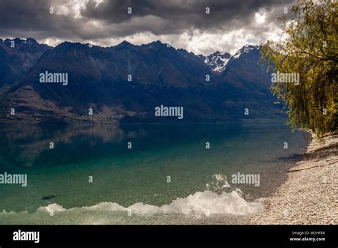 Lake Wakatipu And Mountain Scenery On The Queenstown To Glenorchy Road