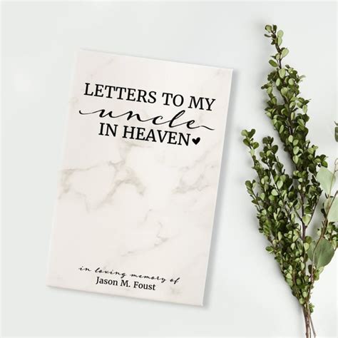 Uncle Memorial Journal Letters To Uncle In Heaven Sympathy Etsy