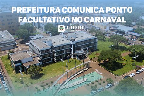 O termo ponto facultativo é utilizado para definir datas onde a empresa pode optar por conceder ou não a folga para os colaboradores. Prefeitura comunica ponto facultativo no carnaval | Portal do Município de Toledo - Paraná