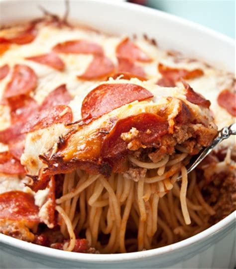 Pepperoni Pizza Spaghetti Casserole Recipe Chefthisup