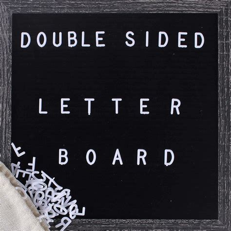 Felt Letter Board 12×12 Inch Usvane 568 Pcs White Letters Rustic Wood