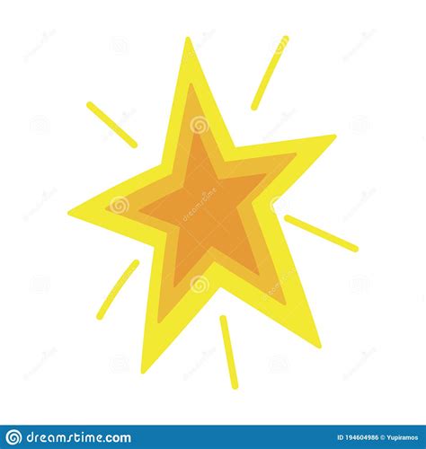 Gold Star Cartoon Isolated Icon Design Over White Background Stock Vector Illustration Of