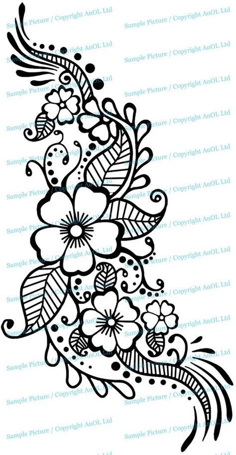 Henna Tattoo Wall Vinyl Sticker Floral Flower Mandala Art Paisley