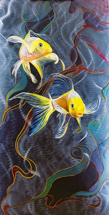 Abstract Print On Aluminum Fine Art Print Koi Fish Art On Metal