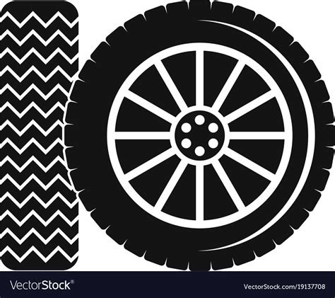 Car Tire Icon Simple Style Royalty Free Vector Image