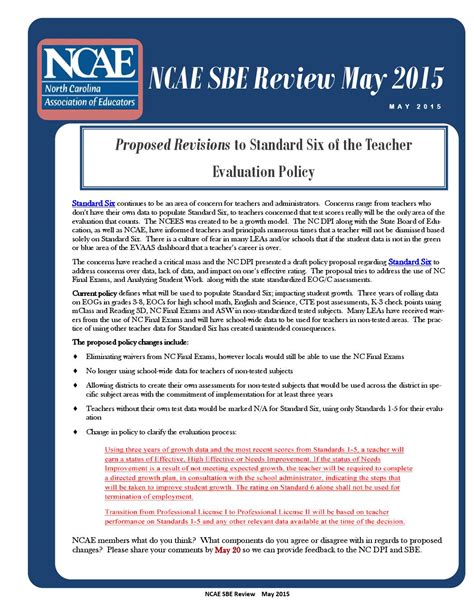May 2015 State Board Of Education Review By Ncae Issuu