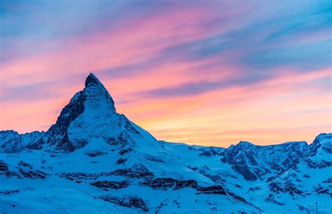 Alps Switzerland Italy Matterhorn Mountain Evening