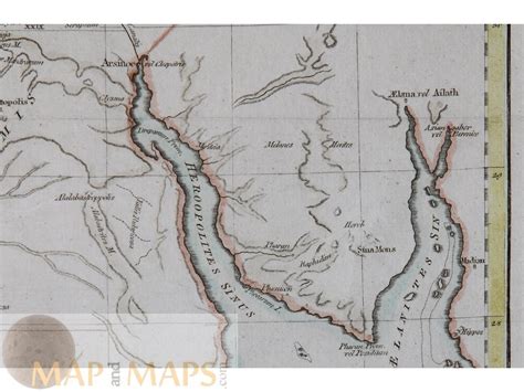 Aegyptus Antiqua Mandato Antque Map Egypt Anville 1788 Mapandmaps