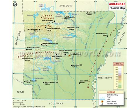 Buy Physical Map Of Arkansas