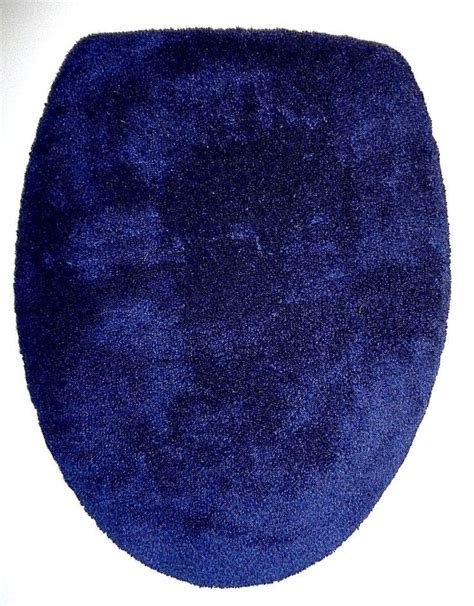 Bathmats Rugs And Toilet Covers 133696 Navy Blue Terry Cloth Elongated