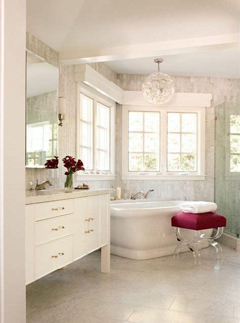 It's not a very good idea to use meter long, gigantic other finishes which are great tile designs for small bathrooms are marble and stone finishes. carrera marble tiles on walls and floor, pink accents ...