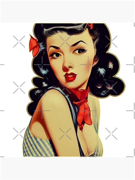 Colored Vintage Pin Up Girl Poster For Sale By Astiaric Redbubble