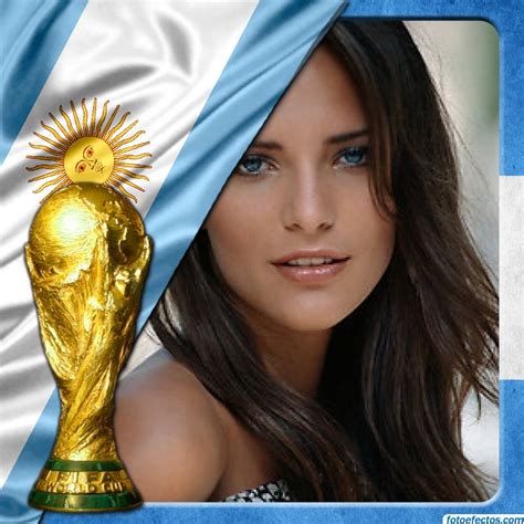 Marco De Fotos Con La Bandera Argentina Y La Copa Del Mundial 2014