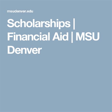 Scholarships Financial Aid Msu Denver Scholarships Financial Aid