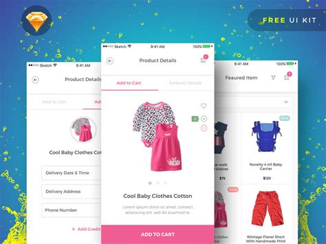 1,392 discover a new way of shopping for clothes, accessories and shoes, uncover all the trends and make wish lists of then sell your clothes with the free maedchenflohmarkt app. Baby Shopping app UI Kit Sketch