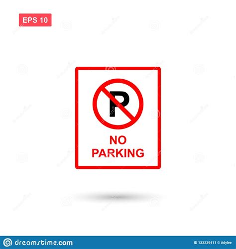 No Parking Sign Vector With Text Isolated Stock Vector Illustration