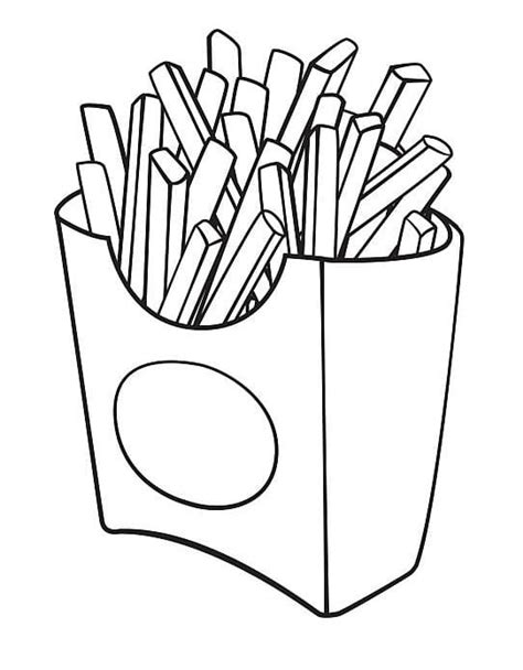 French Fries Printable Coloring Pages Coloring Cool