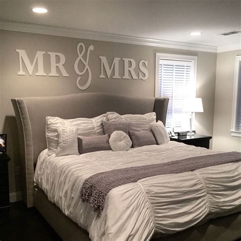 Mr And Mrs Wall Sign Above The Bed Wall Decor Bedroom Wall Etsy Home