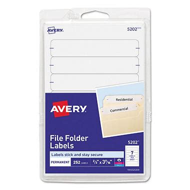 The last steps in shipping are creating a label, preparing documentation, and sealing your package before you have it picked up or you drop it off. Avery 5202 - Print or Write File Folder Labels, White - 252 Labels - Sam's Club