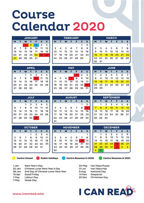 Singapore Calendar 2020 With Public Holidays Printable Sema Data Co Op