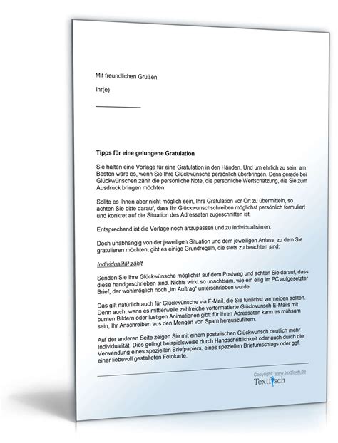 Rechtssichere & editierbare geschäftsbriefe zum download als pdf & doc. Gratulation Firmenjubiläum | Vorlage zum Download